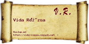 Vida Rózsa névjegykártya