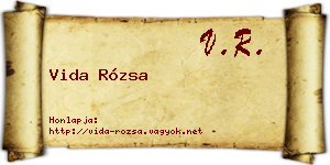 Vida Rózsa névjegykártya